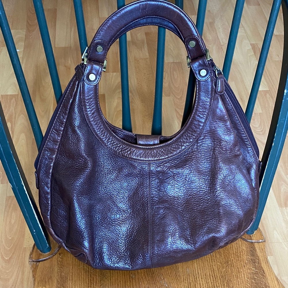Elegant Brown Leather Women's hobo Bag